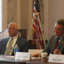Erich Schlenker, director of the Appalachian State University Transportation Insight Center for Entrepreneurship, sits beside discussion leader Sen. David Perdue, R-Ga., during the Appalachia Task Force discussions in Washington, D.C., May 23.