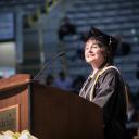  Talana J. Bell '86, returned to Appalachian to earn a Master of Science in accounting and a Master of Science in applied data analytics. Bell gave remarks during the December 2017 commencement ceremony at Appalachian State University.