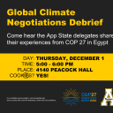 This Thursday @ 5pm, COP 27 delegates will Share experiences from Egypt