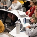 Students in App State’s Walker College of Business attend class in Peacock Hall. 
