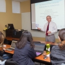 Harry Davis teaching in Peacock Hall