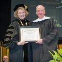 Chancellor Sheri N. Everts of Appalachian State University with Richard G. Sparks, who received an honorary Doctor of Humane Letters degree during Fall Commencement December 10, 2016 for his service to the community. Photo by Marie Freeman.