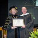 Chancellor Sheri N. Everts of Appalachian State University with Richard G. Sparks, who received an honorary Doctor of Humane Letters degree during Fall Commencement for his service to the community. Photo by Marie Freeman