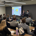Students present to a room of finance students and professional judges at App State's Hickory Campus on March 27.