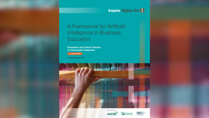 Cover of report with image of hand weaving colorful materials