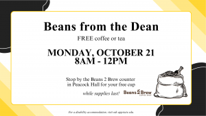 A special 'beans from the dean' October 21