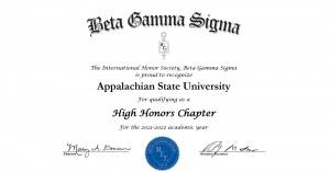 App State's Beta Gamma Sigma Chapter earns high honors