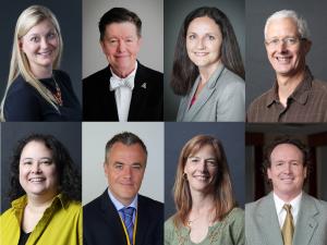 From upper left, clockwise: Appalachian Business Professors Pia Albinsson, Dana Clark, Heather Dixon-Fowler, Pete Groothuis, Scott Hunsinger, Tammy Kowalczyk, Ash Morgan and Tracy Reed