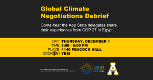 This Thursday @ 5pm, COP 27 delegates will Share experiences from Egypt