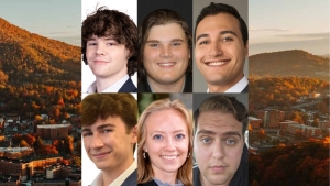 Clockwise are: Avery Clark, Graham Gainey, Kyle Kaufman, John Linville, Ashley Meacham, and Connor Perdue