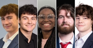 From left are Connor Perdue, Enzo Ramos, Rachel Hamlin, Nicholas Lievano, and Avery Clark