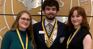 From left are Kristina Moore, Justin Schroeder and Sally Dillon