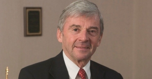 Richard E. Sorensen, in his office in Virginia Tech's Pamplin Hall, in 2005.