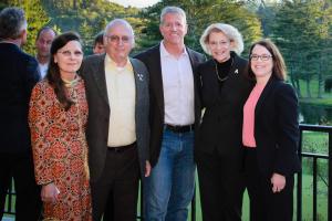 Pictured during an Oct. 5 reception for the Al Harris Fund for Excellence Endowment are, from left, Jackie Harris, Computer Information Systems Professor Emeritus Al Harris, Sequoia Holdings CEO T. Richard Stroupe, Appalachian State University Chancellor Sheri Everts, and Walker College of Business Dean Heather Norris.