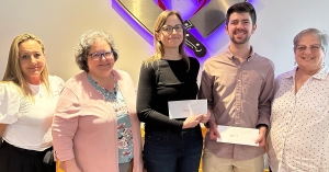 Pictured, from left, are Catawba IMA officer Rhonda Young, App State IMA Faculty Advisor Kim Zahller, App State Accounting Senior Jaime Ziegenfuss Whitehead, App State Accounting Junior Will Cook, and Catawba IMA outgoing president Ellen Knauff.