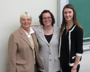 From left: Brantley Center Faculty Director Karen Epermanis, Risk Manager in Residence Robin Joines, and GIS president Cecilia Yanez at Appalachian State University