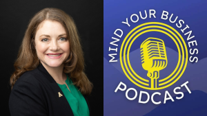 Amy Odom and Mind Your Business Podcast logo