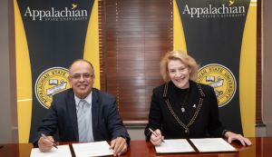 Photo of AURAK President Hassan Hamdan Al Alkim and App State Chancellor Sheri Everts