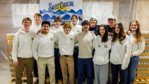 Student members of ASE, founders of Carolina Sweet Water, at their first-ever production run