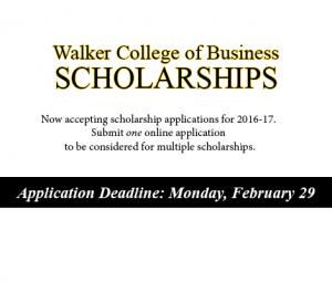 Deadline to submit scholarship application is Monday, February 29.