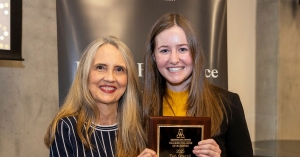 Kennedi Ratcliffe, right, is the 2025 top overall student in the Walker College of Business and the top student in the Economics program.
