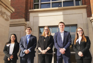 From left are Alia Dahlan, Carson Walsh, Dr. Brandy Hadley, Cooper Haynes and Amanda Kurland