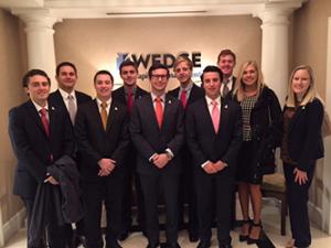 Bowden Investment Group students Connor Kelly, Zach Pulliam, Jack Ludlow, Paul Hee, Matt Wine, Patrick Fontaine, Brett Featherstone, Stephen Boatman, Danelle Chilcott and Caitlin Owings.