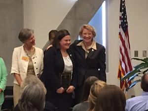 Emily Haas receiving Brooks award