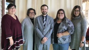 Pictured, from left, are Vivian Meadows, Kim Zahller, Jesse Mazza, Sierra Abee and Chelsea Ledford.