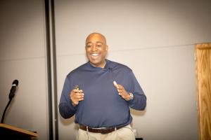 Donald Thompson, CEO of Creative Allies delivered the keynote address, Entrepreneurial DNA: The Makeup of Successful Business Leaders, during Appalachian's McLeod Entrepreneur Summit