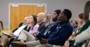 App State has been named a national — and international — leader for business education in 2024–25, receiving recognitions from U.S. News & World Report, The Princeton Review, Forbes magazine, Fortune magazine and CEO Magazine. Pictured are attendees at the 2023 Business for Good event, hosted by App State’s Walker College of Business. This annual event highlights sustainable business practices. 