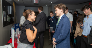 Employers and App State students network in Peacock Hall at Back to Business on November 6.