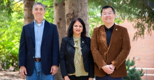 Pictured, from left to right, are App State’s Dr. Steven Leon, Dr. Lakshmi Iyer and Dr. Jason Xiong. 
