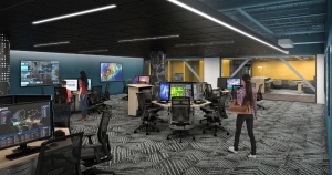 A conceptual rendering of the cybersecurity lab to be constructed on the second floor of App State’s Hickory campus building. Note, designs for the cybersecurity lab are still in development. 