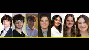 From left are Clark, Blau, Perdue, Gainey, Adiga, Hungerford, Klotz