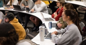 Students in App State’s Walker College of Business attend class in Peacock Hall. 