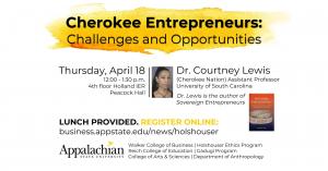 Registration now open for "Cherokee Entrepreneurs: Challenges and Opportunities" April 18 Lunch and Learn