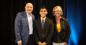 Jeff and Liz Mick ’81 support multiple scholarships at App State. Jeff, left, and Liz, right, are pictured with App State alumnus Carlos Franco ’00, a previous recipient of The Elizabeth and Jeffrey Mick Endowed Scholarship in Business. 