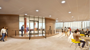 This artist's rendering provides an interior view of the Peacock Hall addition. Note, this image does not reflect the project’s final design, which is still in development. 