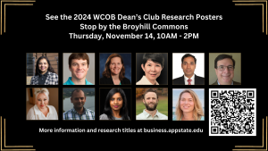 See the 2024 WCOB Dean’s Club Research Posters Thursday, November 14, 10AM - 2PM