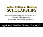 Deadline to submit scholarship application is Monday, February 29.
