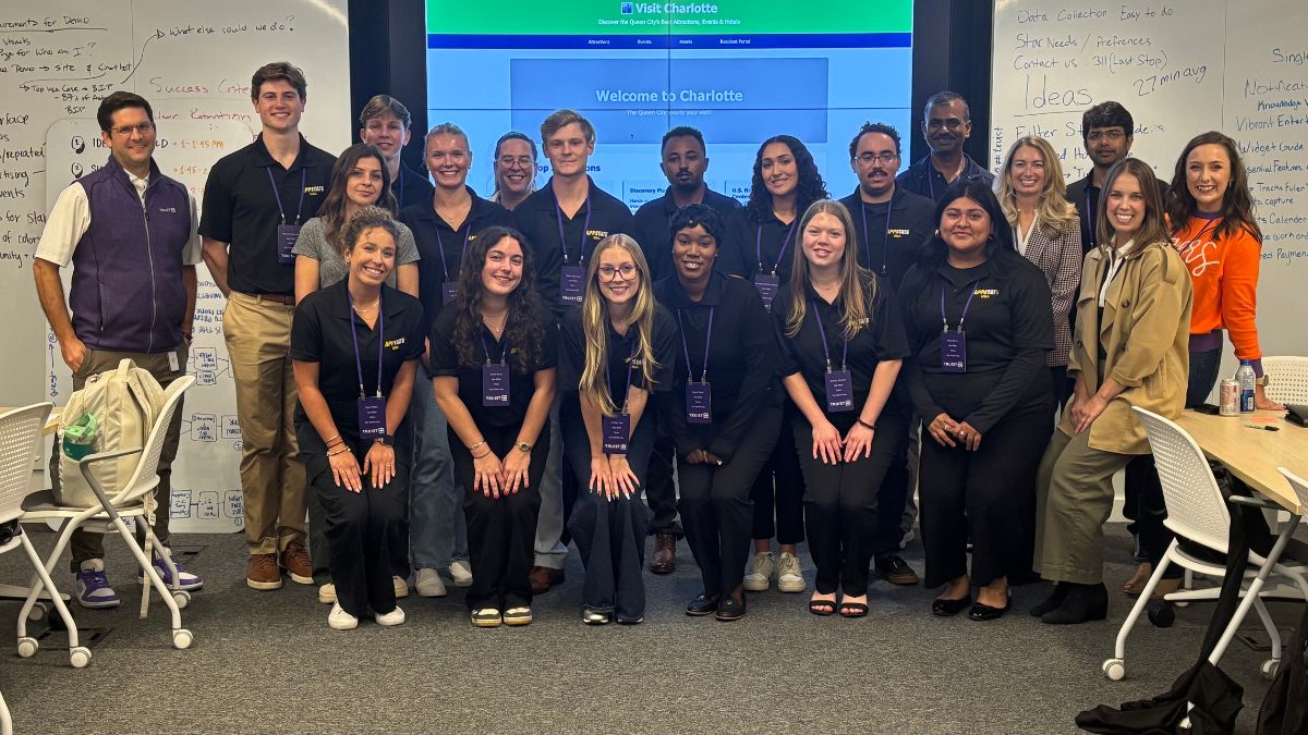 Photo of students at Truist 15 undergraduate and graduate students from the Walker College of Business competed at the Truist Immersive Learning Experience